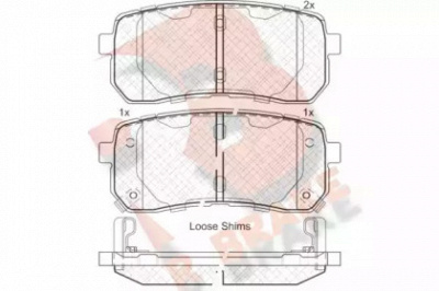 R BRAKE rb1839 -  Комплект тормозных колодок, дисковый тормоз